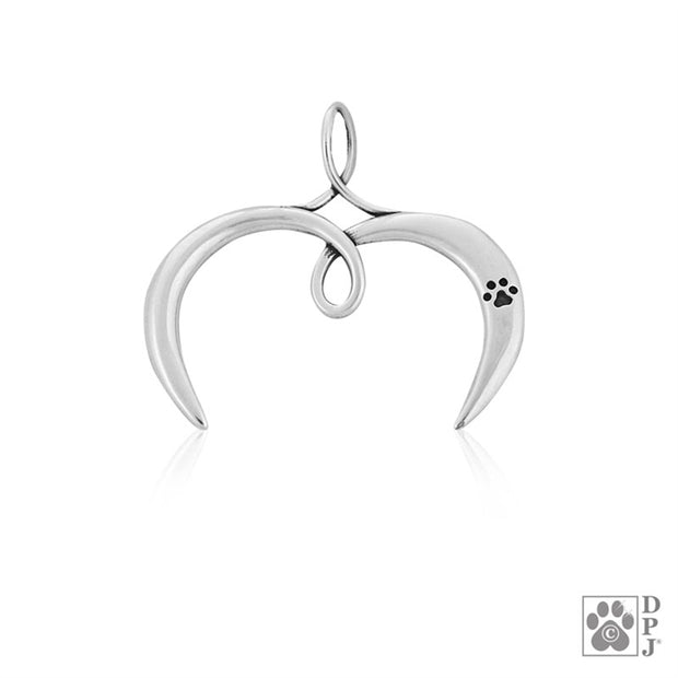 Sterling Silver Open Heart Charmholder for Pet Owners