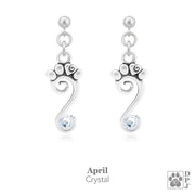 Pawsatively Perfect Paw Earrings w/Crystal