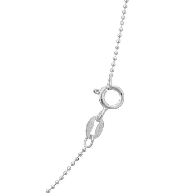 Sterling Silver Round Ball Chain, 1mm 18"