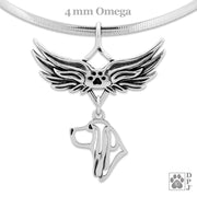 Basset Hound Memorial Necklace, Angel Wing Jewelry