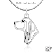 Basset Hound Pendant Necklace in Sterling Silver