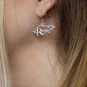 Sterling Silver Border Collie Earrings