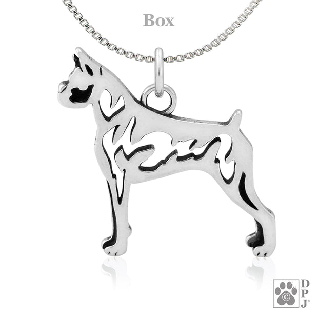 Boxer Necklace Jewelry in Sterling Silver