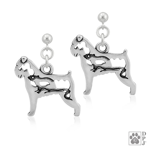 Brussels Griffon Earrings in Sterling Silver