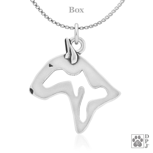 Bull Terrier Pendant Necklace in Sterling Silver