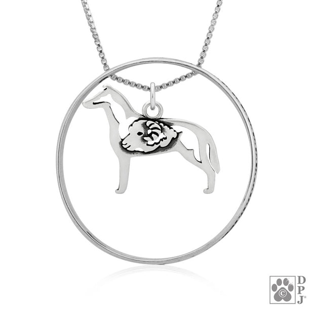 Collie Necklace w/Paw Print Enhancer, Smooth Coat Body