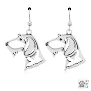 Sterling Silver Dachshund Earrings, Wirehaired