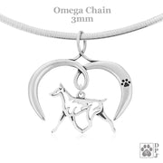 I Love My Doberman Pinscher Pendant Necklace, Dobe Mom Gift