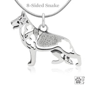 German Shepherd Dog Necklace Jewelry in Sterling Silver