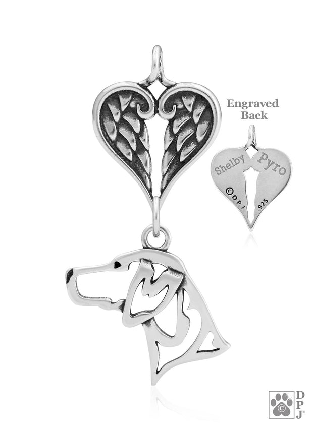 German Shorthaired Pointer Angel Necklace, Dog Sympathy Gift