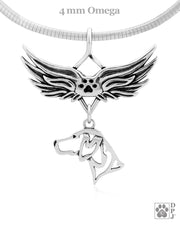 German Shorthaired Pointer Memorial Necklace, Angel Wing Jewelry