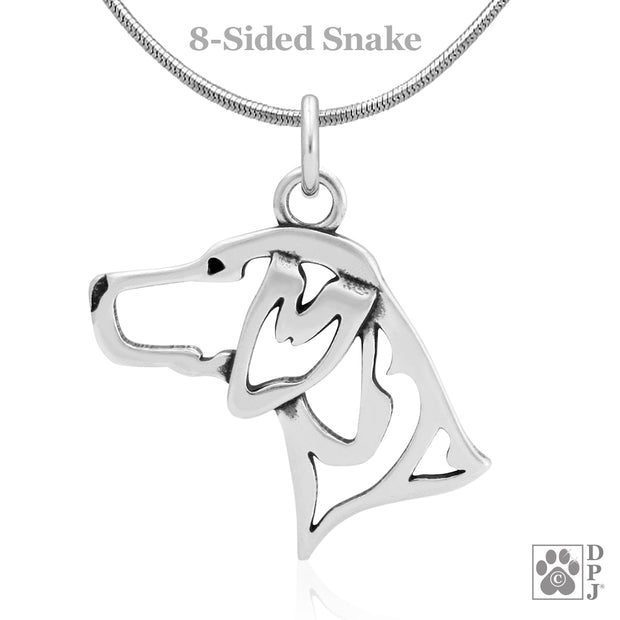 German Shorthaired Pointer Pendant Necklace in Sterling Silver