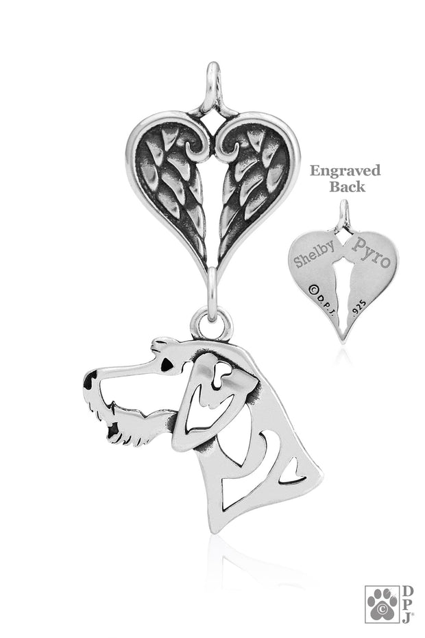 German Wirehaired Pointer Angel Necklace, Dog Sympathy Gifts