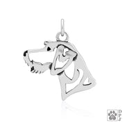 German Wirehaired Pointer Pendant Necklace in Sterling Silver