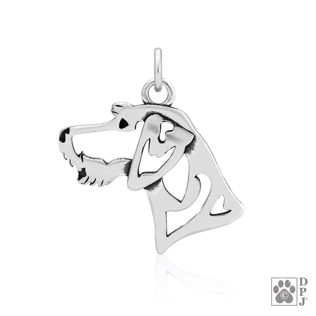 German Wirehaired Pointer Pendant Necklace in Sterling Silver