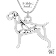 Sterling Silver German Wirehaired Pointer Pendant Necklace