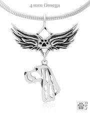 Gordon Setter Memorial Necklace, Angel Wing Jewelry