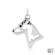 Jack Russell Terrier Pendant Necklace in Sterling Silver, Smooth
