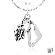 Schnauzer Pendant Necklace in Sterling Silver, Natural