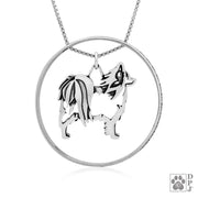 Sterling Silver Papillon Necklace w/Paw Print Enhancer, Body