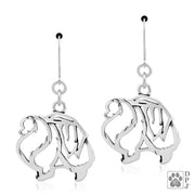 Pomeranian earrings in sterling silver on leverbacks, Top rated Pomeranian gifts