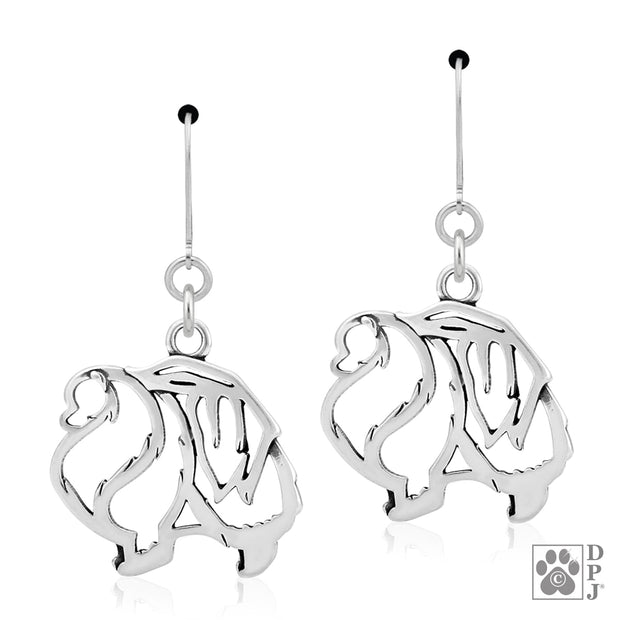 Pomeranian earrings in sterling silver on leverbacks, Top rated Pomeranian gifts