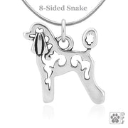 Sterling Silver Poodle Earrings, Lamb Trim