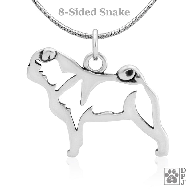 Pug Necklace Jewelry in Sterling Silver
