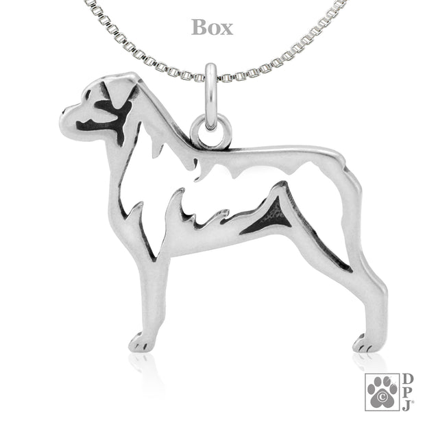 Sterling Silver Rottweiler Necklace, Body