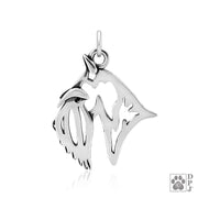Sterling Silver Scottish Terrier Necklace, Head