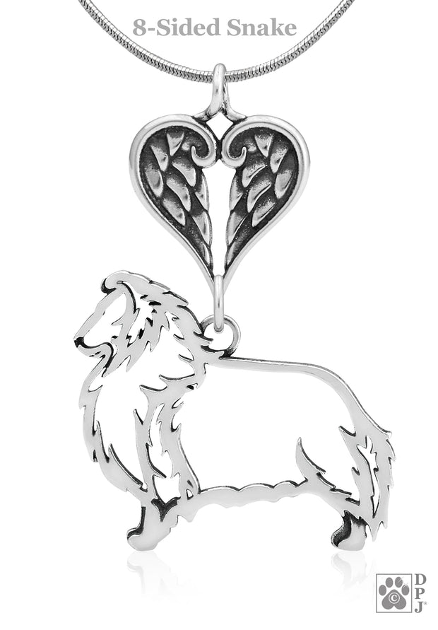 Shetland Sheepdog Angel Pendant, Custom Memorial Keepsakes