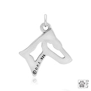 Sterling Silver Smooth Fox Terrier Pendant, Head