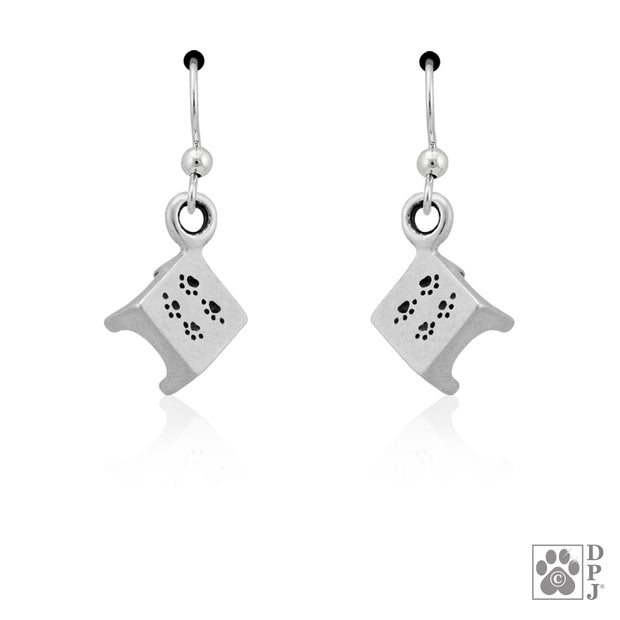 Pause table earrings on french hooks in sterling silver, Agility gifts