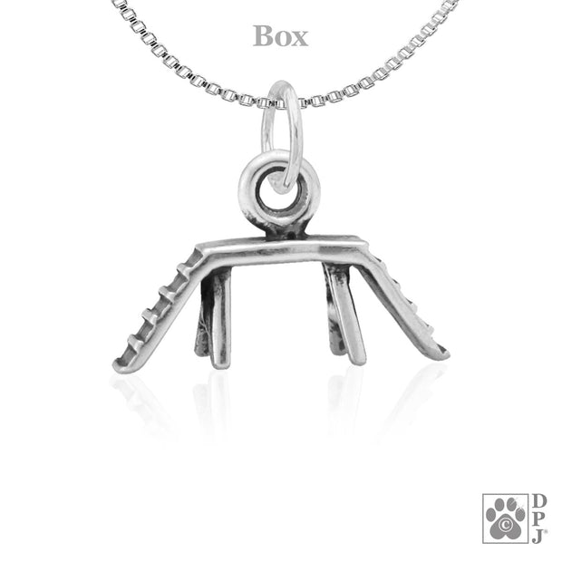 Agility Dog Walk Necklace Pendant In Sterling Silver