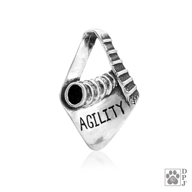 Dog Agility A-Frame and Tunnel, pendant In Sterling Silver