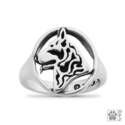 Sterling Silver German Shepherd Ring