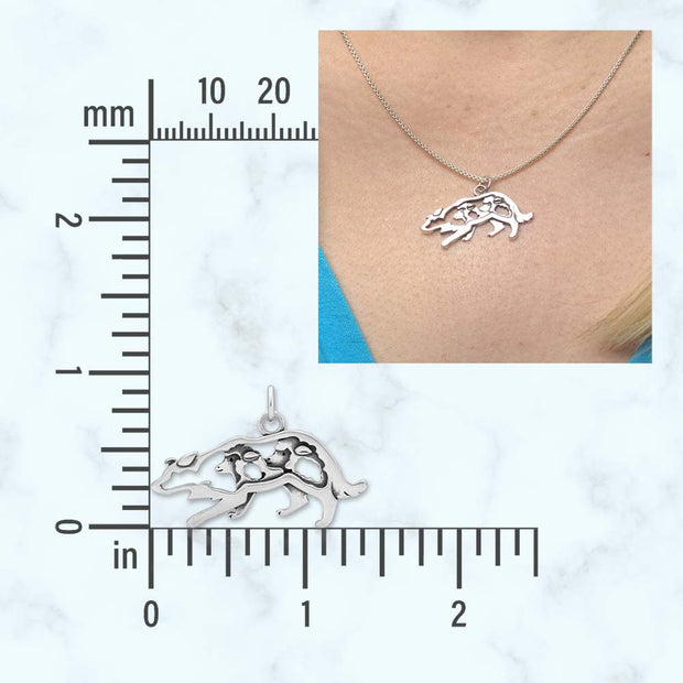 Border Collie Necklace Jewelry in Sterling Silver