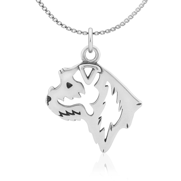 Border Terrier Necklace in Sterling Silver – Dazzling Paws