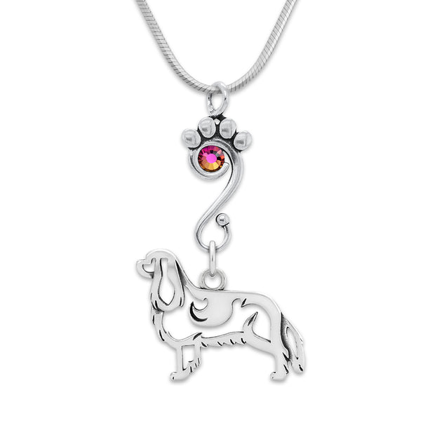 Crystal Cavalier King Charles Spaniel Necklace, Body