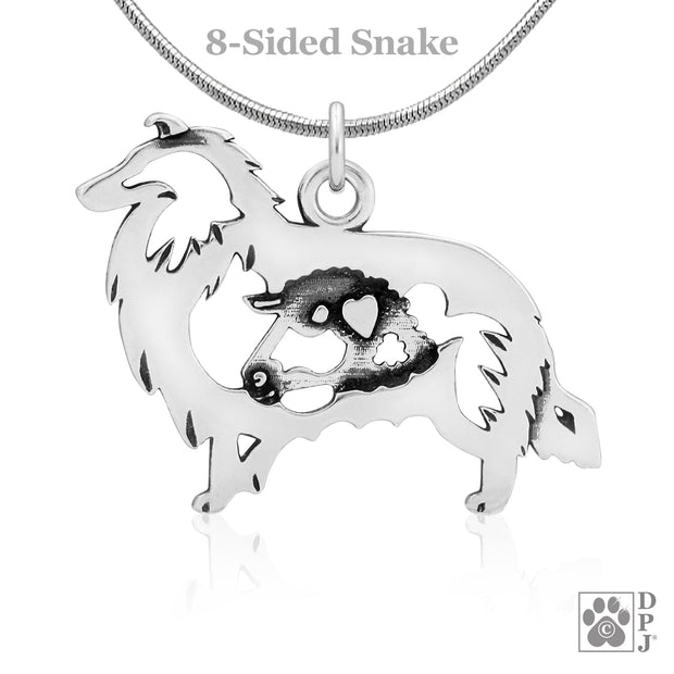 Rough Collie Pendant in Sterling Silver
