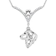 VIP Great Pyrenees CZ Necklace, Head