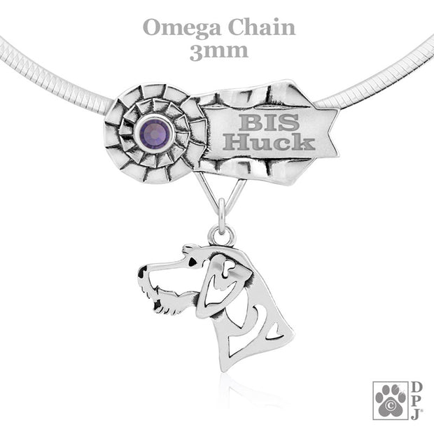 German Wirehaired Pointer Best In Show gifts in sterling silver, German Wirehaired Pointer Grand Champion jewelry in sterling silver