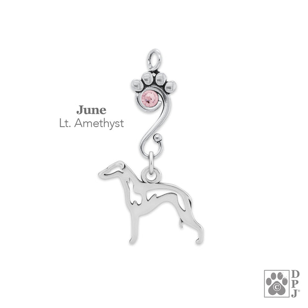 Crystal Italian Greyhound Necklace, Body