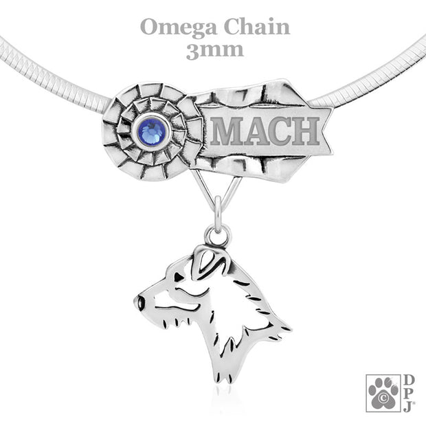 MACH Jack Russell Terrier necklace in sterling silver, Jack Russell Terrier Grand Champion gifts in sterling silver
