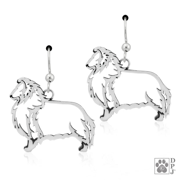 Shetland Sheepdog earrings in sterling silver on french hooks, Best Shetland Sheepdog gift ideas