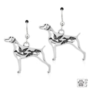 Weimaraner earrings in sterling silver on french hooks, Best Weimaraner gift ideas