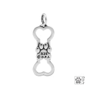 Sterling silver paw print necklace for dog moms, 