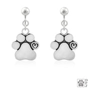 Personalized Paw Print Earrings, Unconditional Love