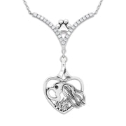 VIP Cavalier King Charles in Heart CZ Necklace, Head