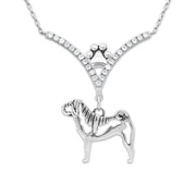 VIP Chinese Shar Pei CZ Necklace, Body